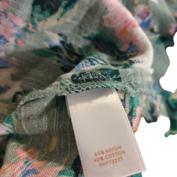 Lauren Conrad Floral Button Accented Peasant Top Plus Size XXL - Picture 9 of 11